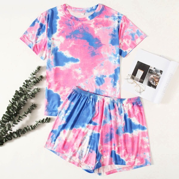 

Plus Tie Dye Pajama Set, Multicolor