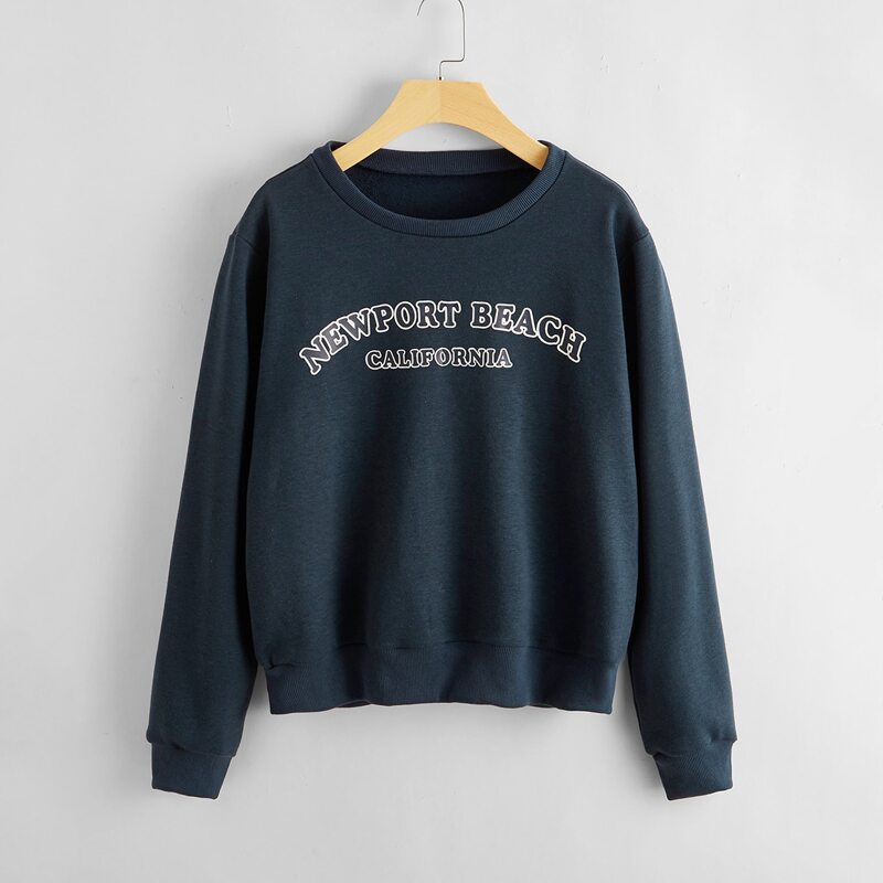 

Letter Graphic Sweatshirt, Navy blue