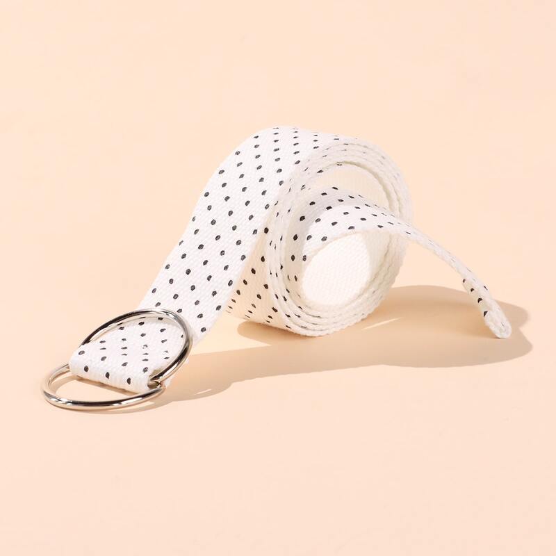 

Polka Dot Tape Belt, White