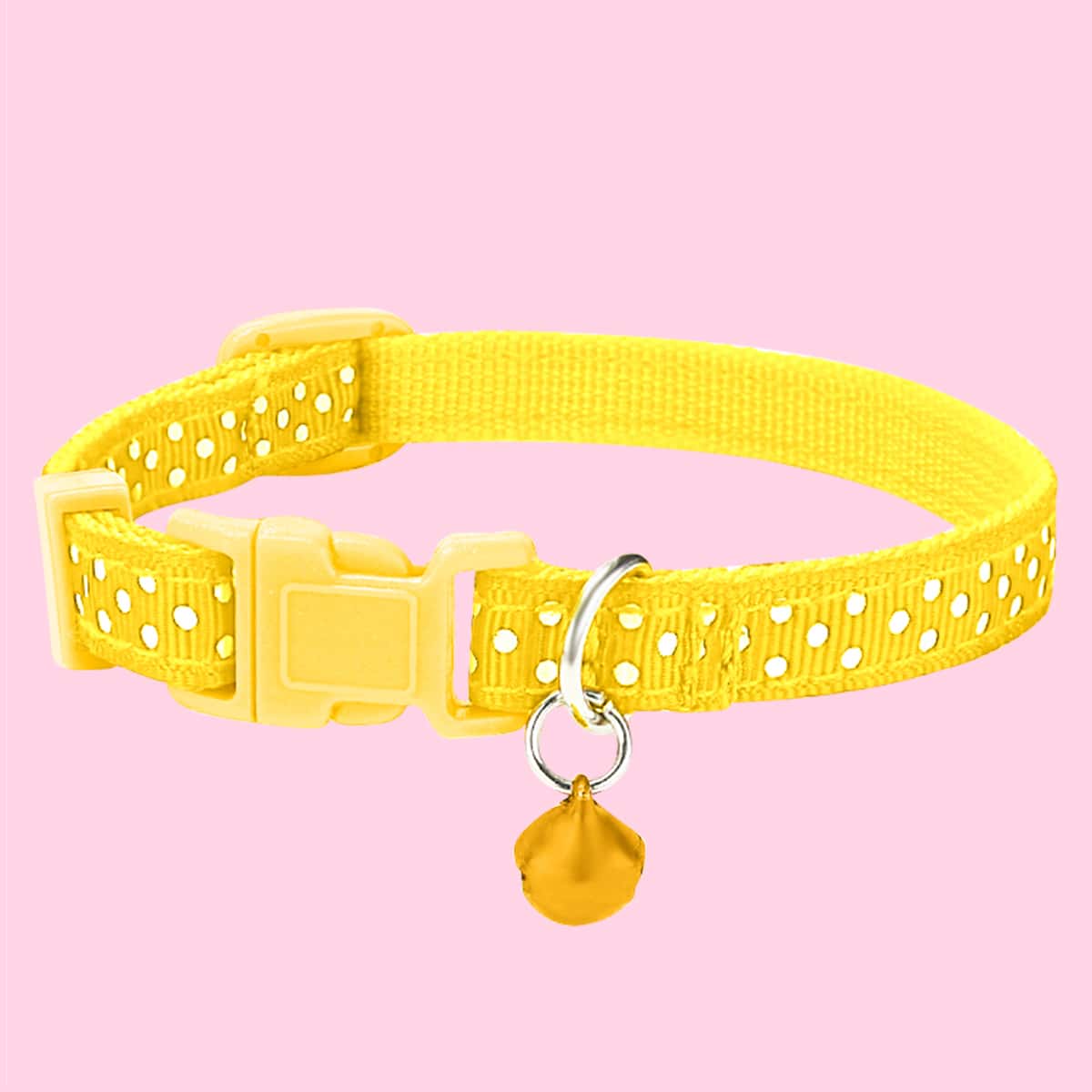 

1pc Cat Bell Decor Release Buckle Collar, Yellow
