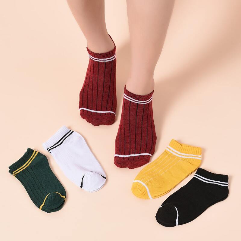 

Guys Striped Ankle Socks 5pairs, Multicolor