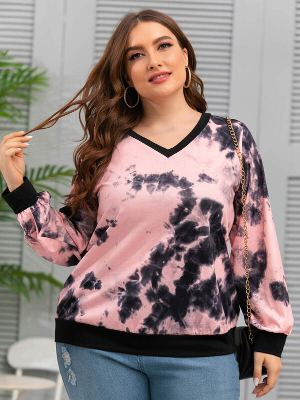 plus size v neck sweatshirt