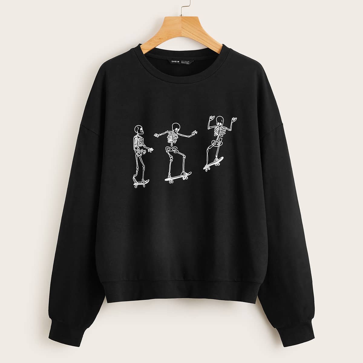 

Skeleton Graphic Sweatshirt, Black