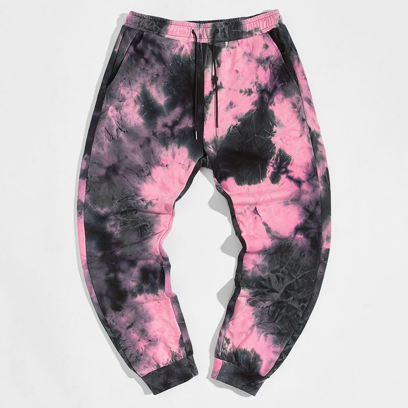 

Guys Drawstring Waist Tie Dye Pants, Multicolor