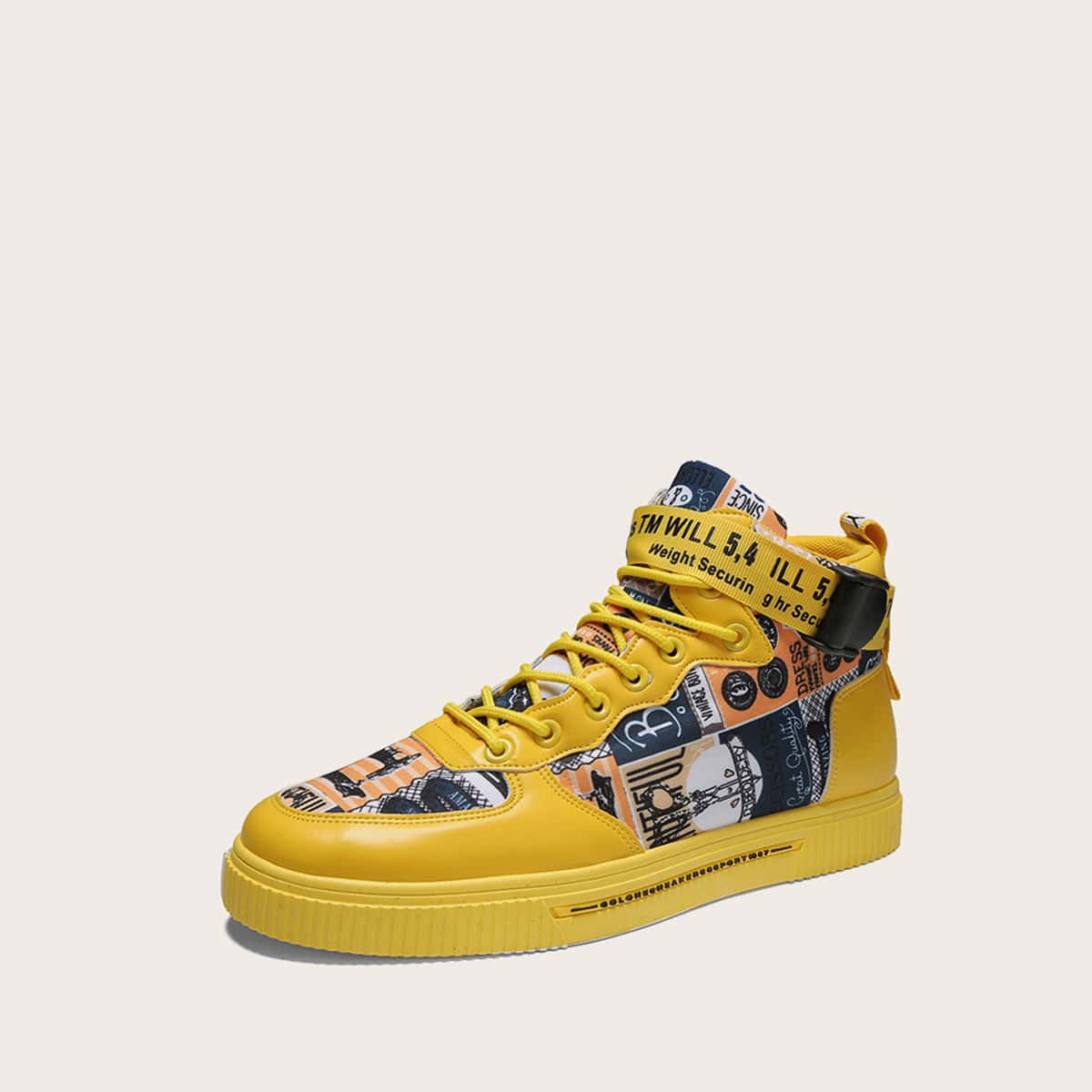 

Guys Lace-up Front High Top Sneakers, Yellow