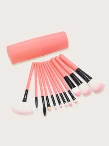 12pcs Duo-Fiber Makeup Brush Set With Bucket,Brush Set,Makeup Brush Kit,Make Up Brush Set,Make Up Set Complete,Makeup Brush Set,Complete Makeup Kit,Brush Kit,Brushes Makeup Set,Makeup Gift Set,Set - Pink - View 1