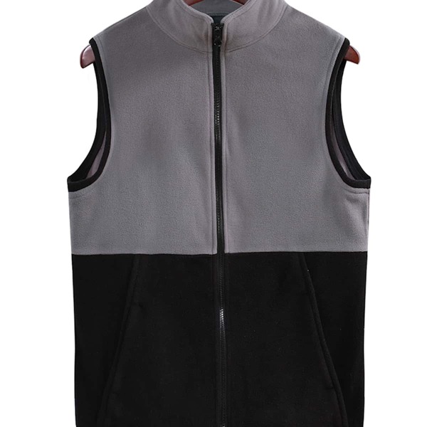 

Men Two Tone Zip Up Vest, Multicolor