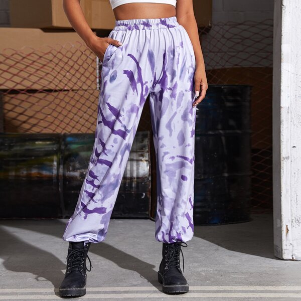 

Slant Pocket Tie Dye Pants, Multicolor