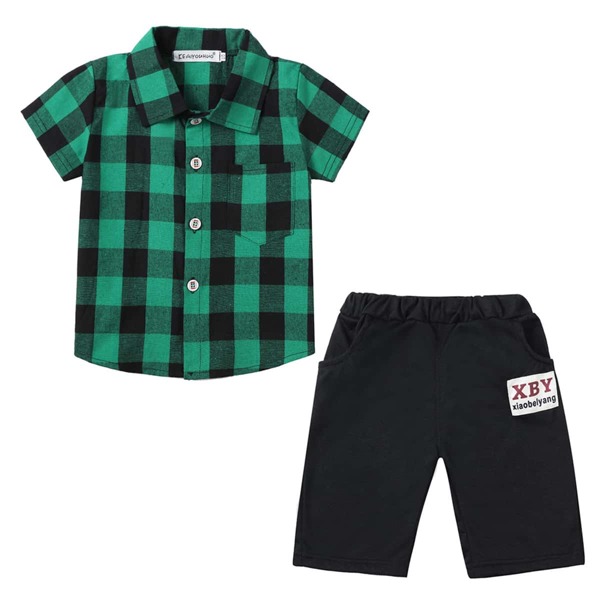 

Рубашка в клетку и шорты для мальчиков, Многоцветный