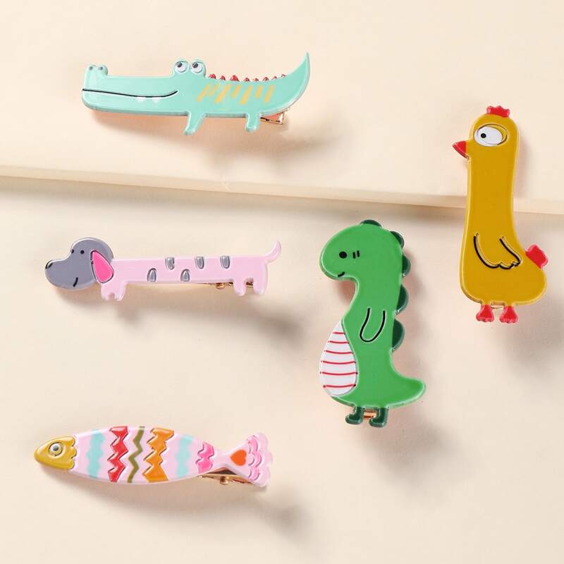 

5pcs Cartoon Hair Clip, Multicolor