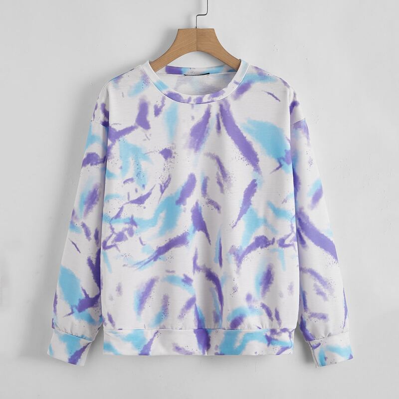 

Drop Shoulder Tie Dye Sweatshirt, Multicolor