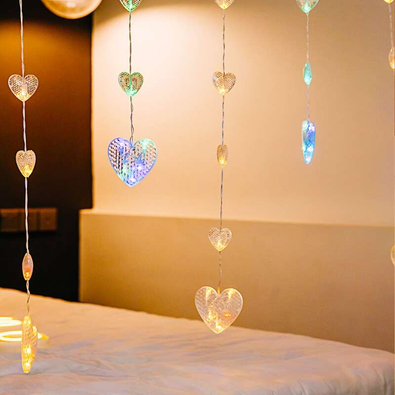 

1pc Heart String Light, Multicolor
