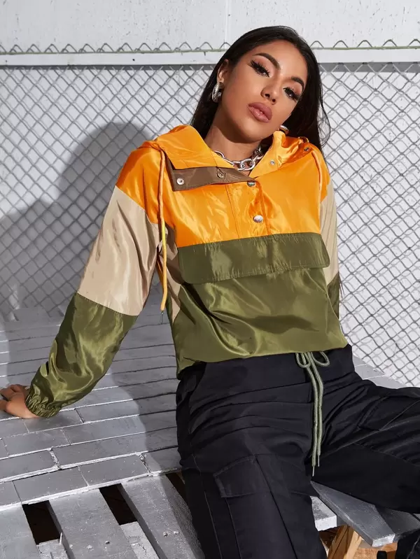 shein color block jacket