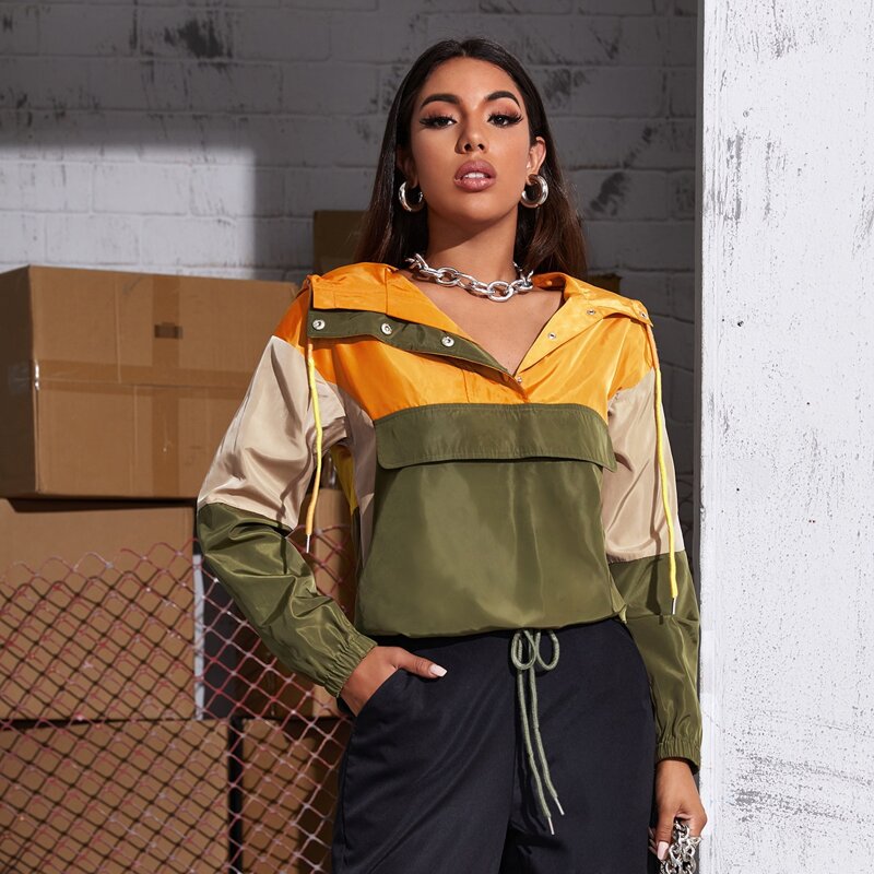 

Color Block Anorak Jacket, Multicolor