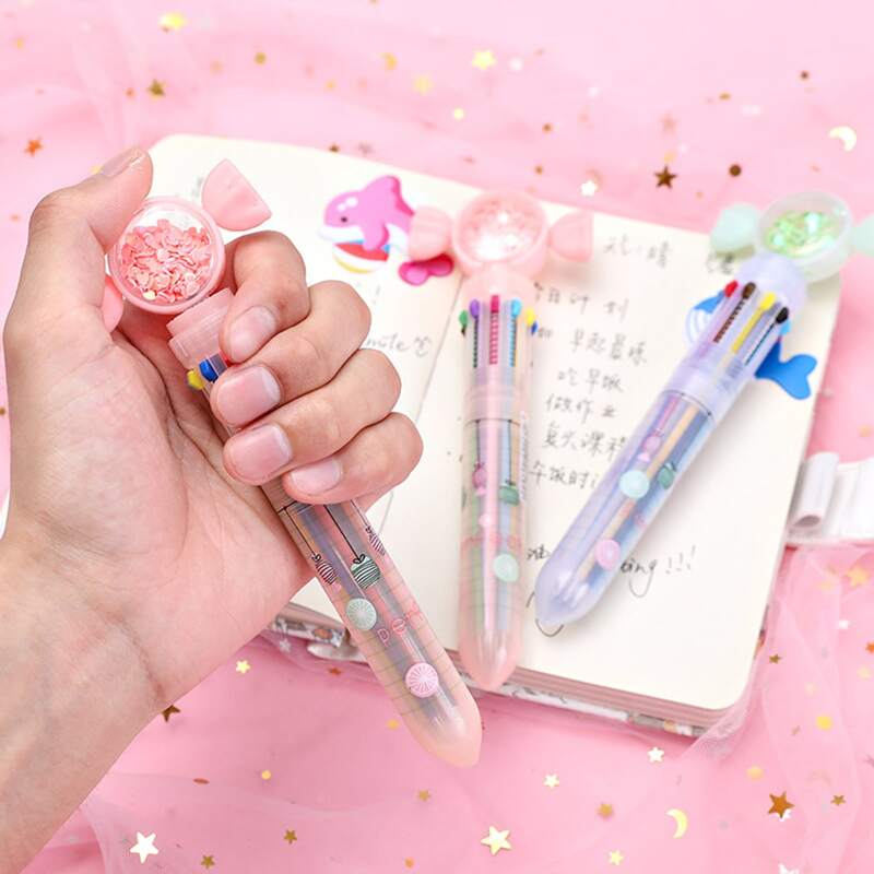 

1pc Random Colorful Ballpoint Pen, Multicolor