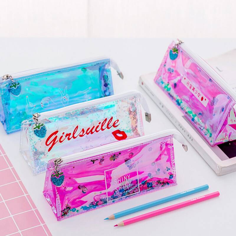 

1pc Random Holographic Pencil Bag, Multicolor