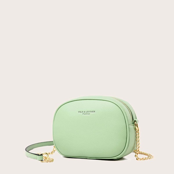 

Letter Graphic Crossbody Bag, Green