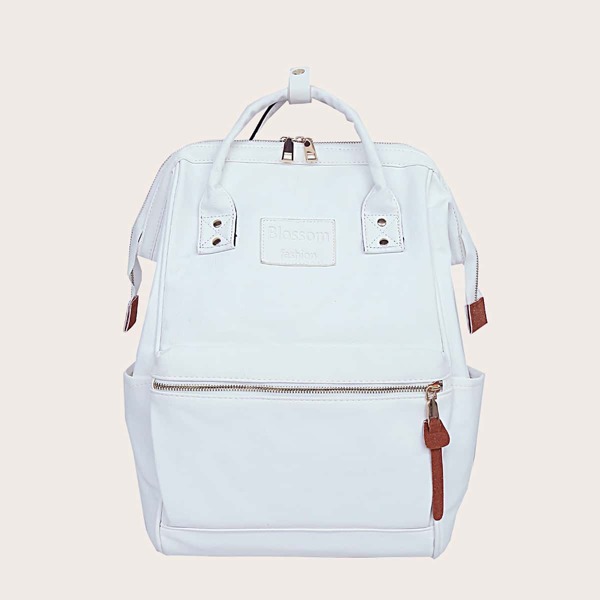 

Large Capacity Pocket Front Backpack, White