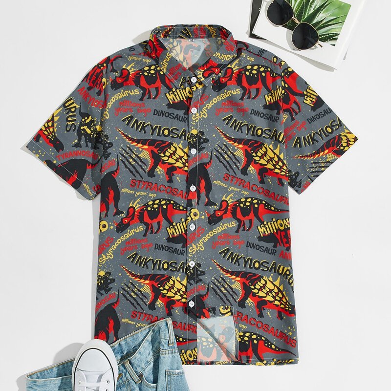 

Guys Dinosaur Graphic Shirt, Multicolor