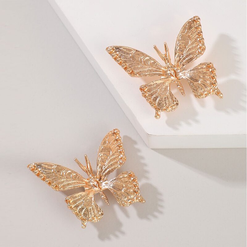 

Butterfly Design Stud Earrings, Gold