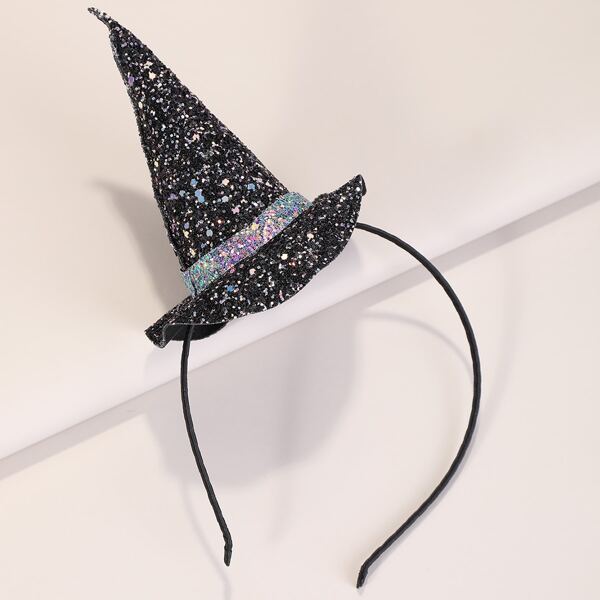 

Toddler Girls Witch Hat Decor Hair Hoop, Black