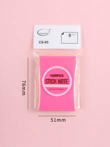 1pc Solid Color Sticky Note - Multicolor - View 3