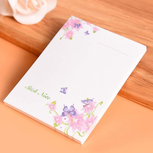 

1pc Butterfly Print Sticky Note, Multicolor