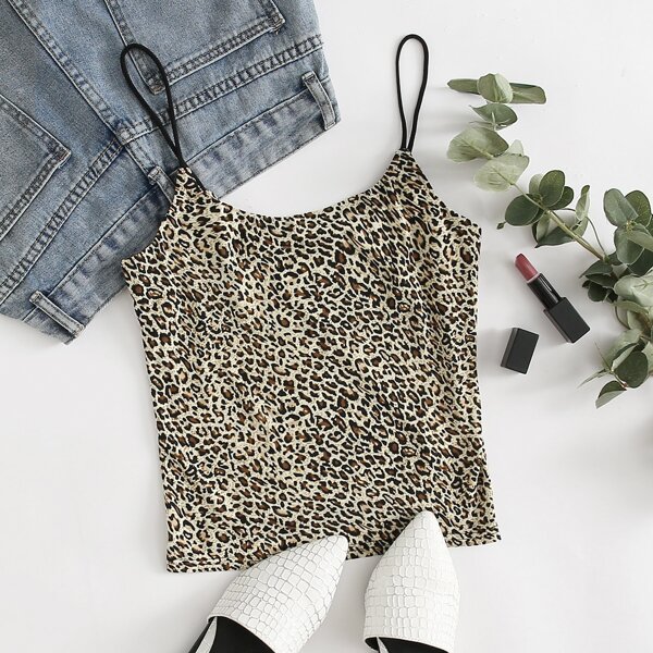 

Leopard Print Cami Top, Multicolor