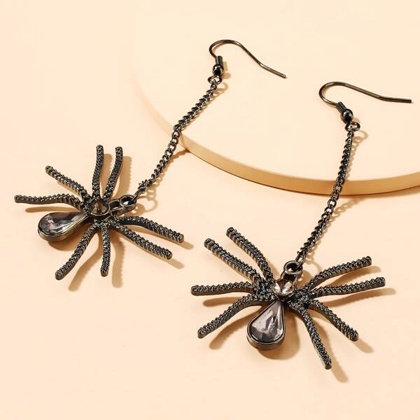 

Halloween Spider Charm Drop Earrings, Black