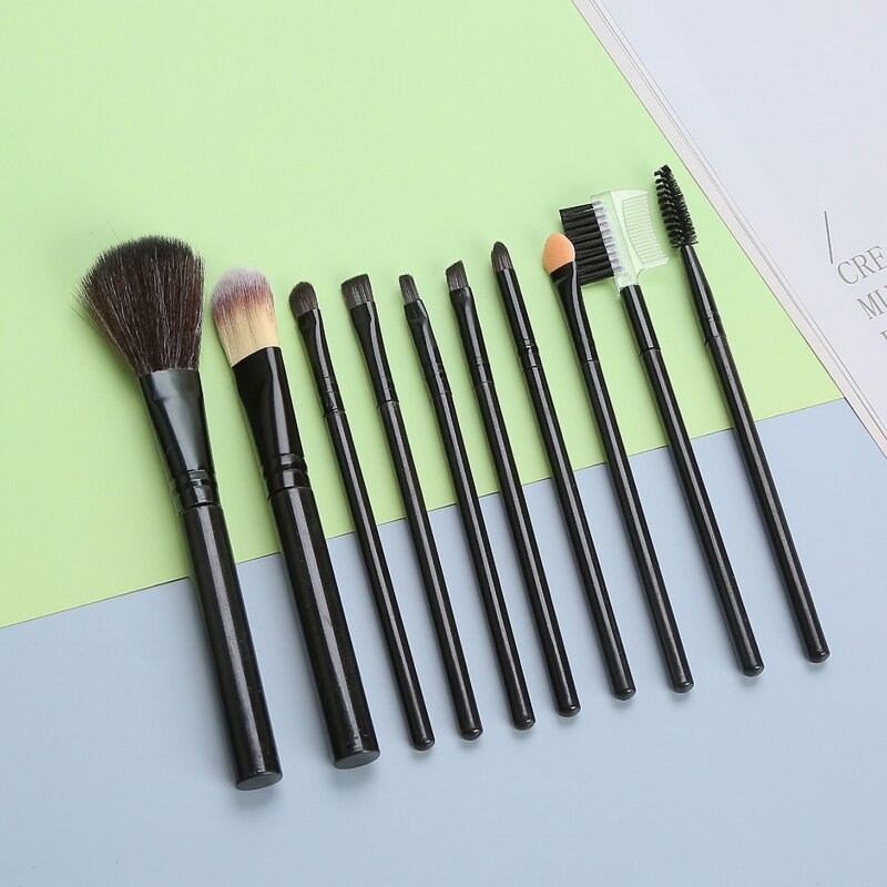 

10pcs Makeup Brush Set, Black