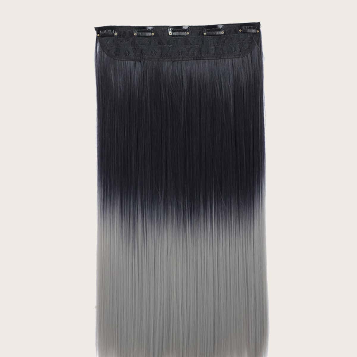 

1pc Straight Hair Extension, Multicolor
