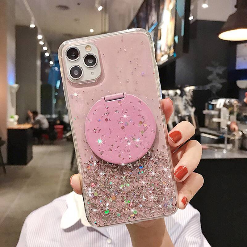 

Glitter Mirror iPhone Case, Pink
