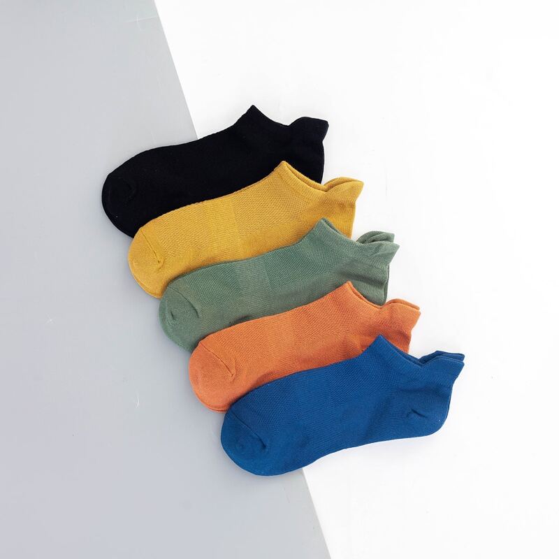 

5pairs Guys Plain Socks, Multicolor