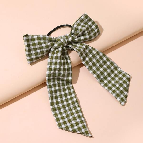 

Plaid Pattern Bow Knot Decor Hair Tie, Multicolor