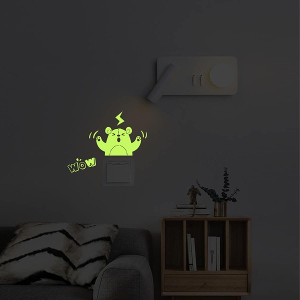 

Luminous Cartoon Graphic Switch Sticker, Lime green