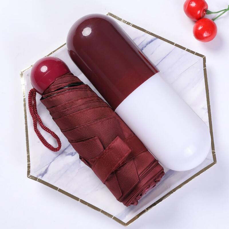 

1pc Mini Capsule Umbrella, Burgundy
