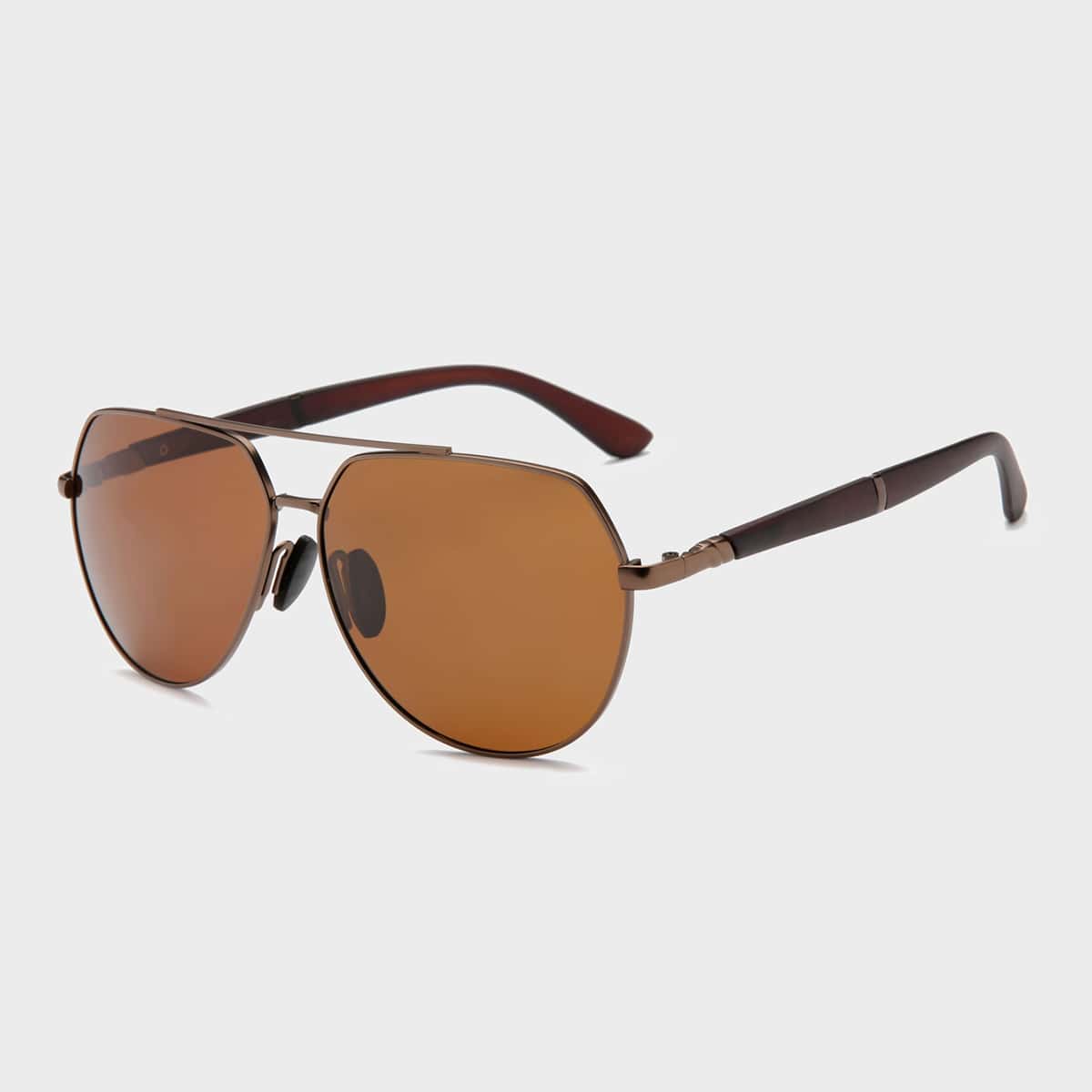 

Guys Top Bar Metal Frame Polarized Sunglasses, Brown