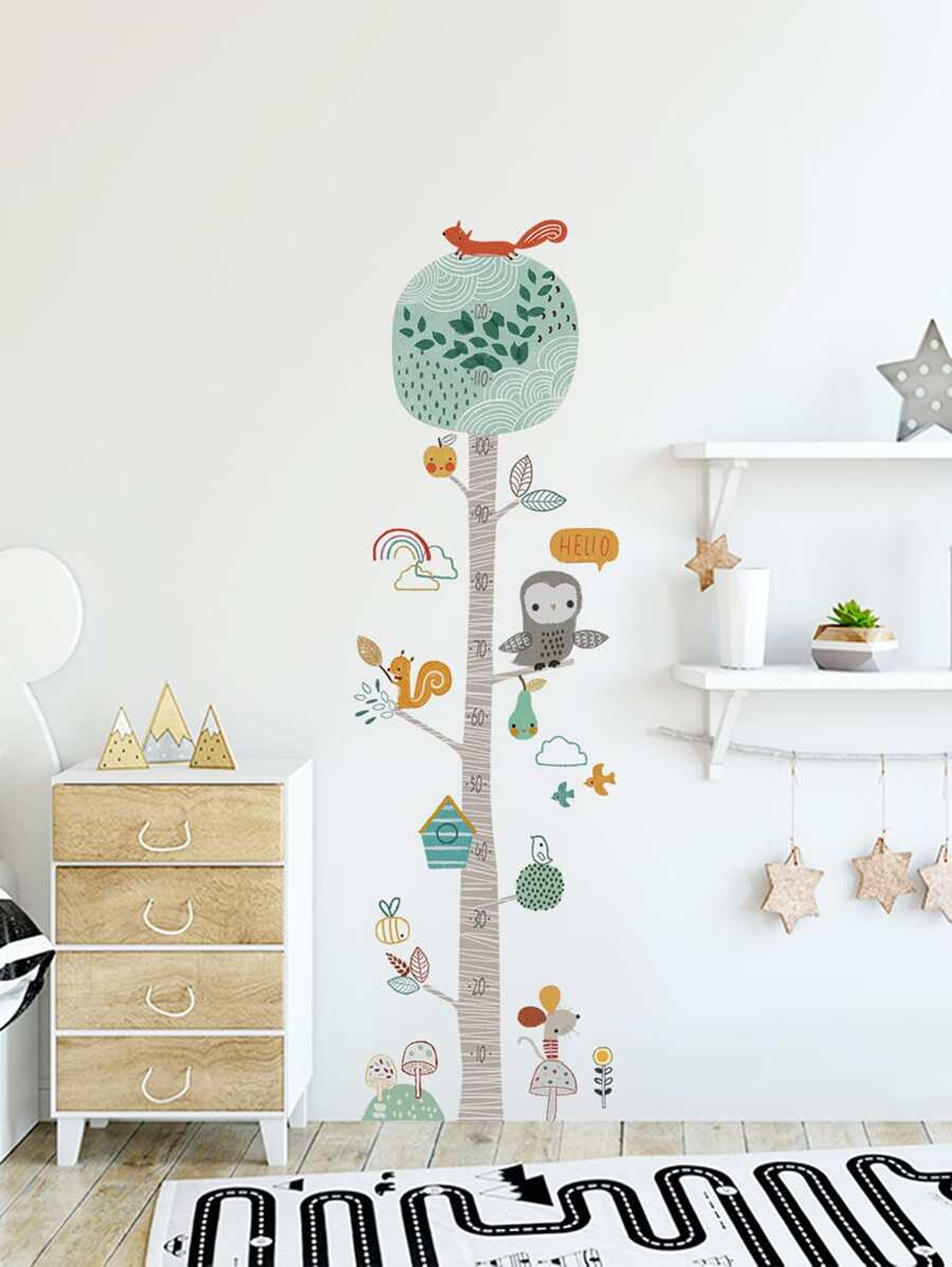 Kids Cartoon đo chiều cao tường Sticker - Nhiều màu - Xem 1