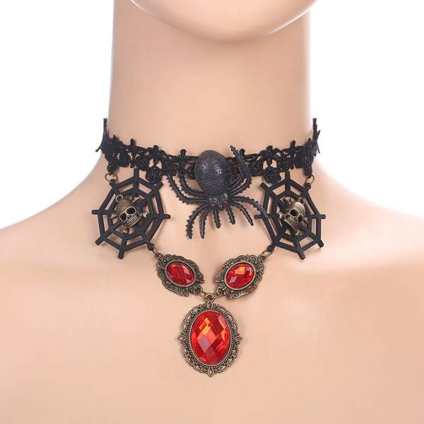 

Halloween Gemstone Decor Choker, Black