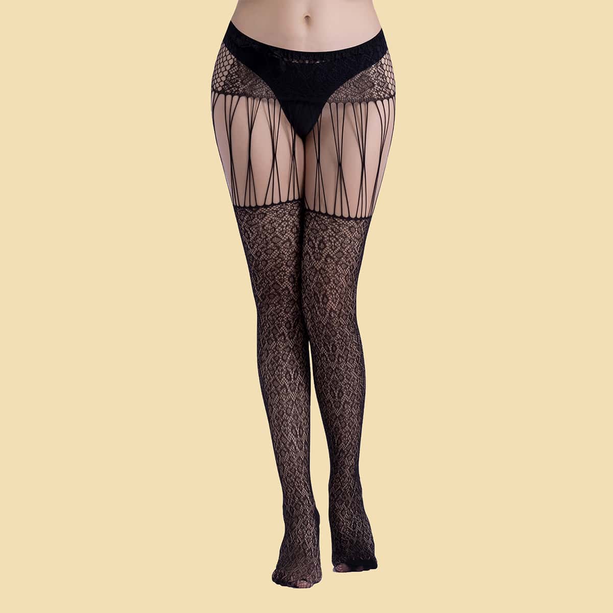

Hollow Out Mesh Tight, Black