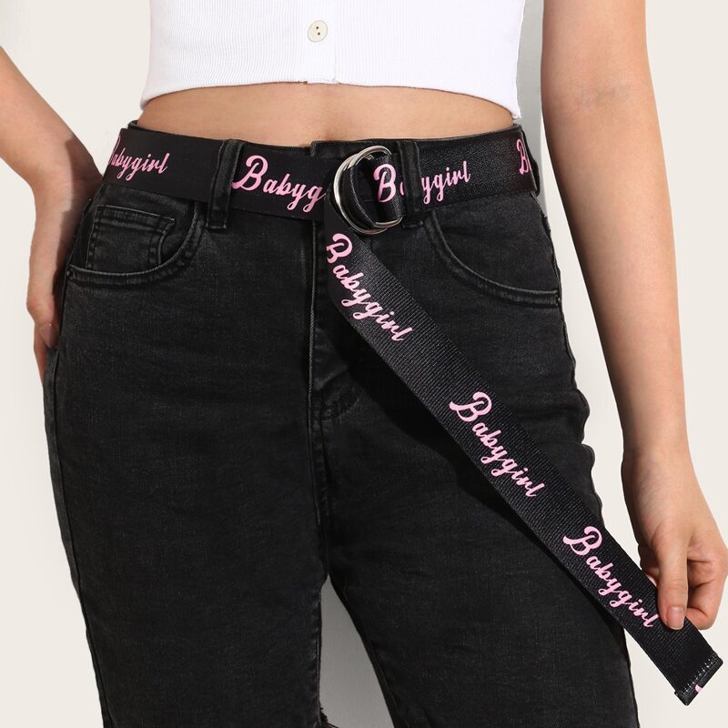 

Letter Graphic Tape Belt, Black