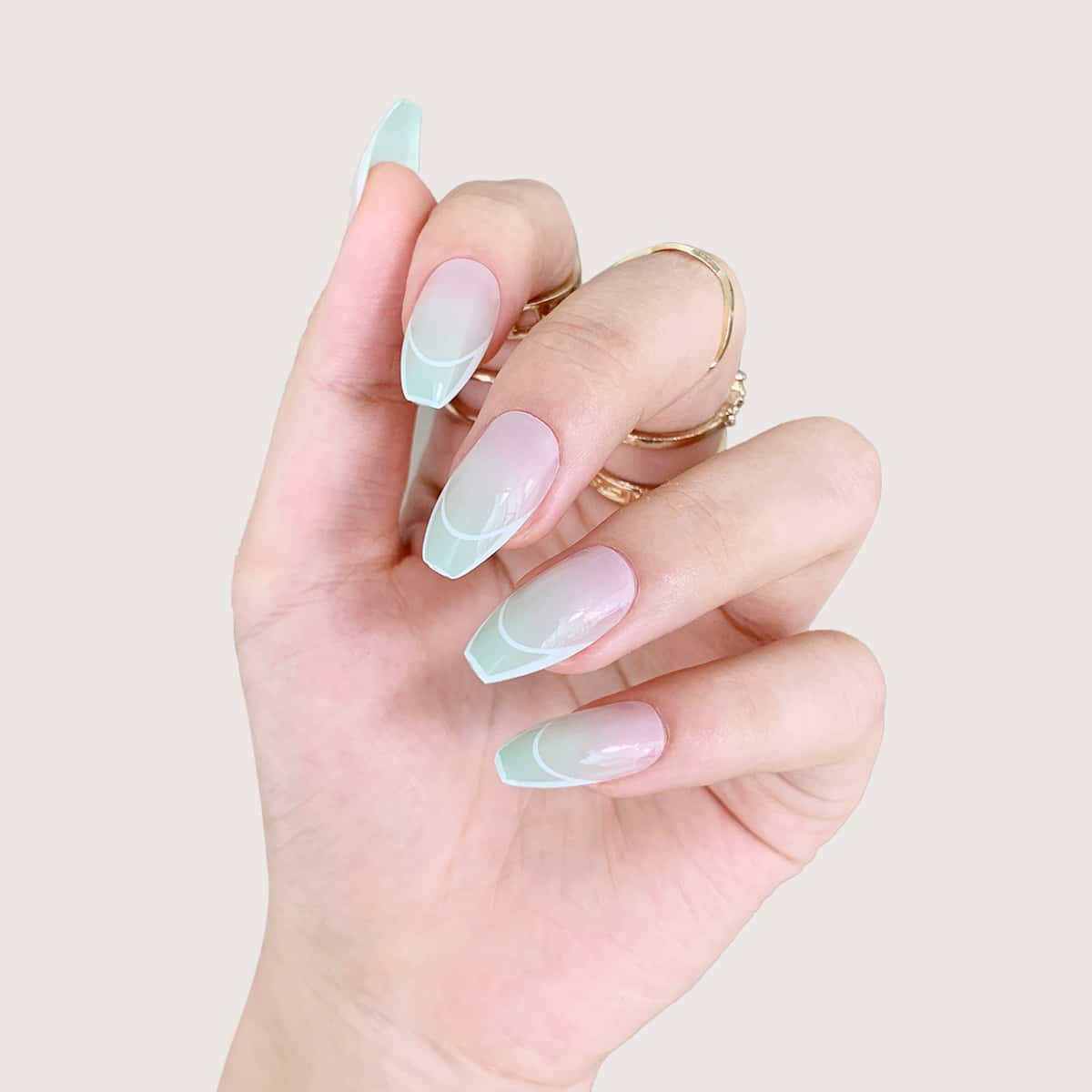 

24pcs Fake Nail & 1sheet Tape & 1pc Nail File, Multicolor
