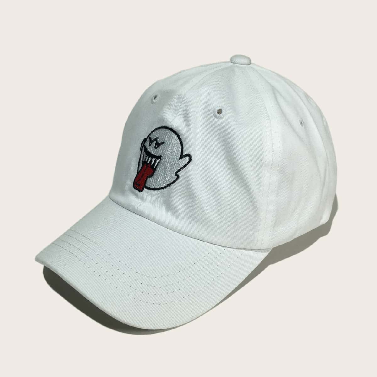 

Guys Halloween Ghost Embroidered Baseball Cap, White