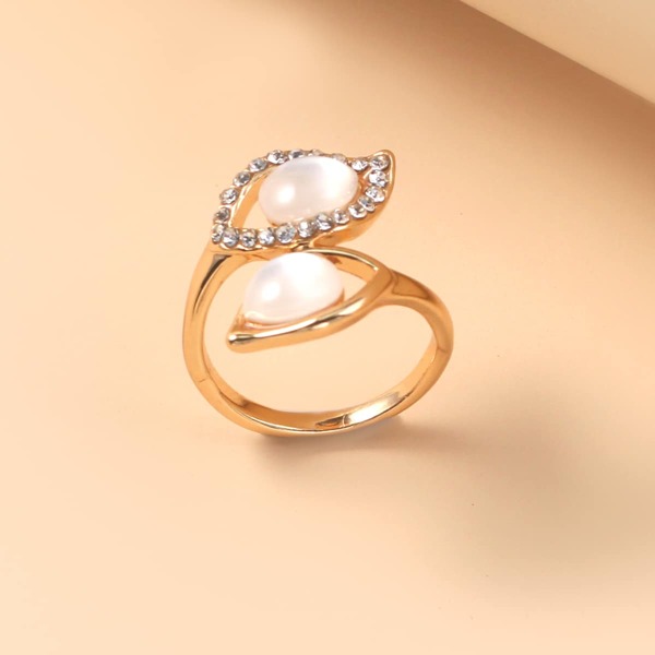 

Faux Pearl Decor Ring, White