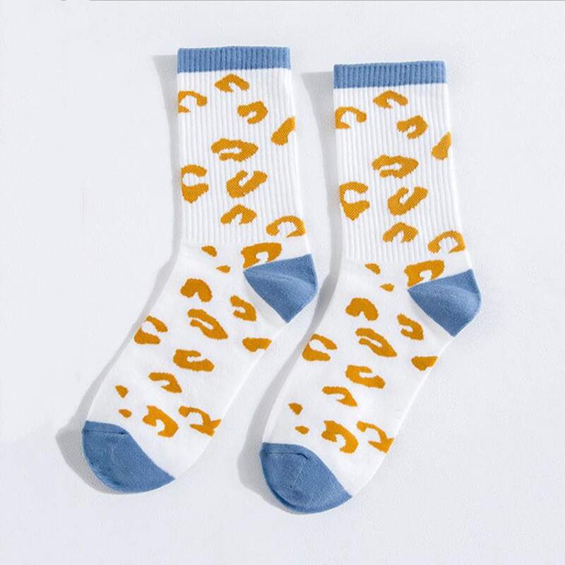 

2pairs Leopard Socks, Multicolor