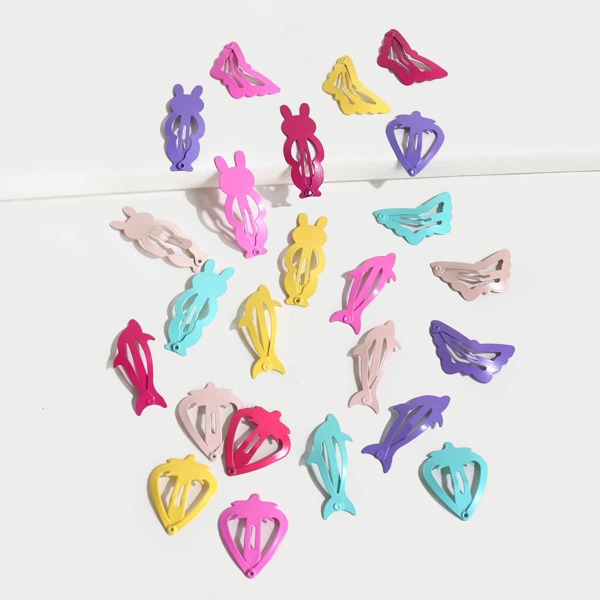

24pcs Baby Cartoon Design Hair Clip, Multicolor
