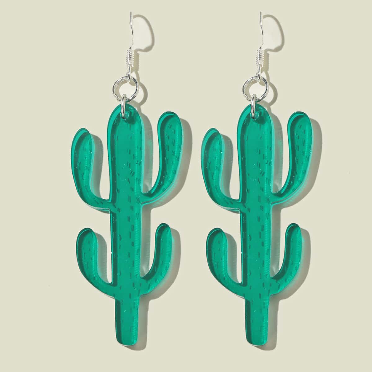 

Cactus Charm Drop Earrings, Green