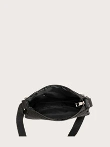 Bolso cartera minimalista con asa de cadena - Negro - Ver 4