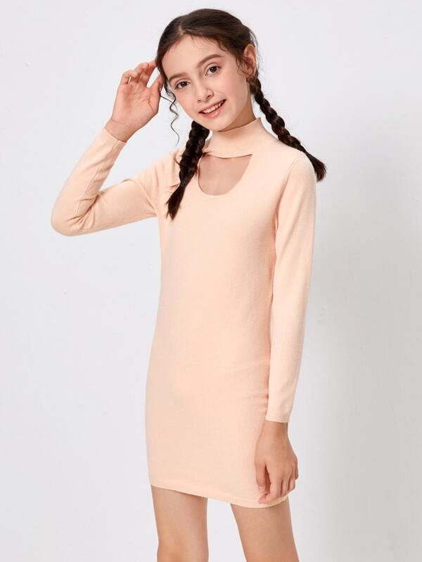 keyhole sweater dress