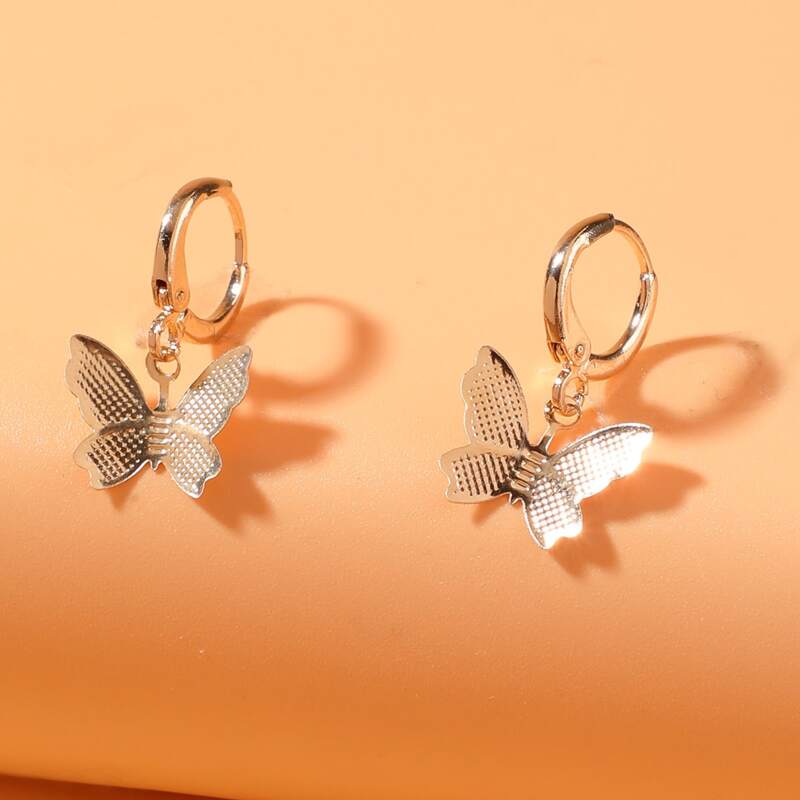 

Butterfly Drop Earrings, Gold